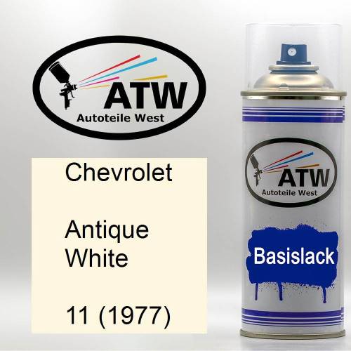 Chevrolet, Antique White, 11 (1977): 400ml Sprühdose, von ATW Autoteile West.